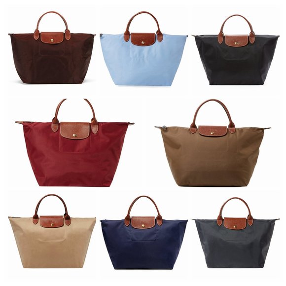 NWT LONGCHAMP Le Pliage Type M Medium Short Handle Tote GARANCE RED AUTHENTIC - Picture 10 of 11